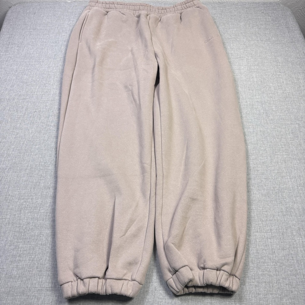 Comfrt Sweatpants Mens 38x30 2XL Beige Fleece Elastic Waist Pockets Tapered